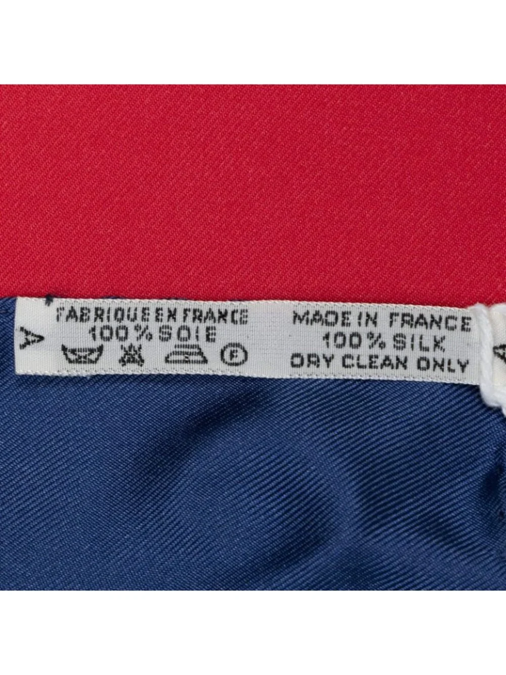 Hermes Scarf Red Navy Yellow Silk